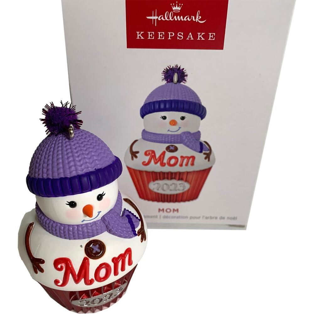 Hallmark Keepsake Christmas Ornament "Mom 2023" Cupcake Snow Mom Collectible NIB
